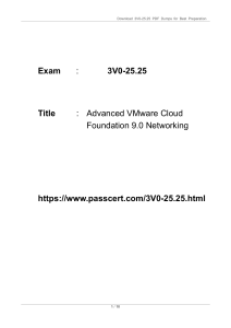 3V0-25.25 Practice Exam: VMware Cloud Foundation 9.0 Networking