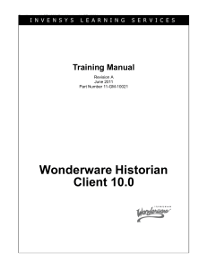 Wonderware Historian Client 10.0 Training Manual