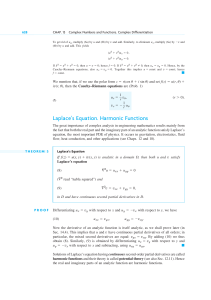 Complex Numbers & Functions: Cauchy-Riemann Equations & Laplace's Equation