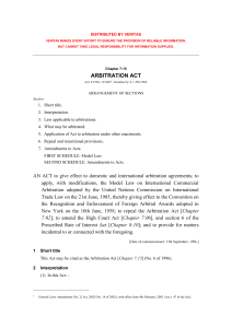 Arbitration Act Chapter 7:15 Zimbabwe