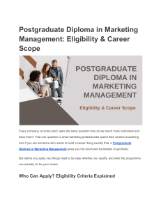Postgraduate Diploma in Marketing Management: Eligibility & Career Scope