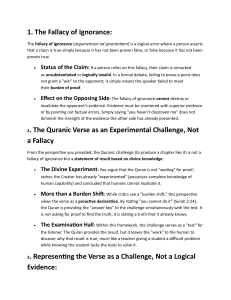 Quranic Challenge: Logical Fallacy vs Theological Perspective