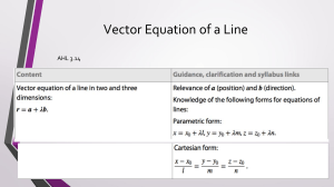Vector Equation of a Line - IB AHL 3.14