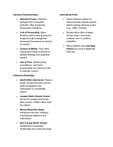 Dictatorship: Characteristics, History, and Traits