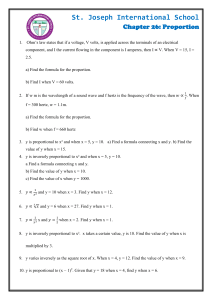 Proportion Math Worksheet: Ohm's Law & More