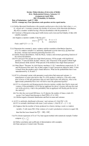 Probability & Statistics Assignment
