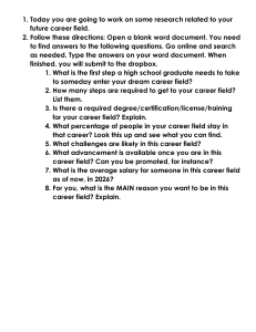 Career Research Assignment for High School Students