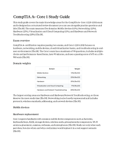 CompTIA A+ Exam Study Notes