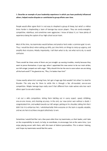 College Application Essay: Leadership and Personal Growth