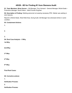 Siemens Audit 8D Report: Welding PPE Safety Finding