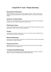 CompTIA A+ Core 1 Study Summary: Networking & Hardware