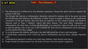 CAT 2026 Para Summary: Mouth-Body Connection