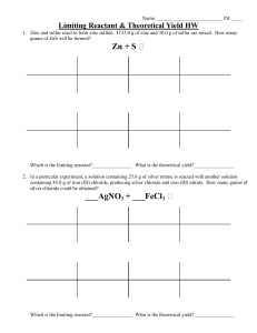 Limiting Reactant & Theoretical Yield Chemistry Homework