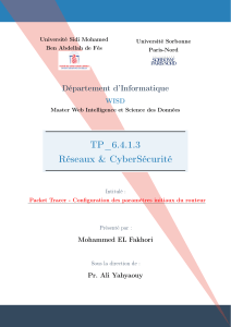 TP Packet Tracer : Configuration initiale du routeur