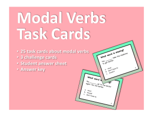 Modal Verbs Task Cards - 25 Cards + Answer Key