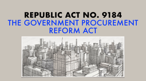 Republic Act No. 9184: Government Procurement Reform Act