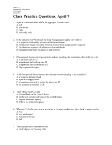Economics Practice Questions: AD/AS & Monetary Policy