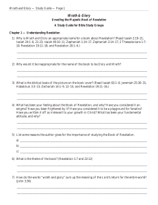 Study Guides - Wrath and Glory (Study Guide)