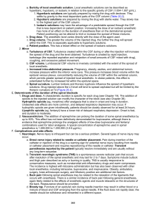 Spinal Anesthesia: Baricity, Duration, Complications