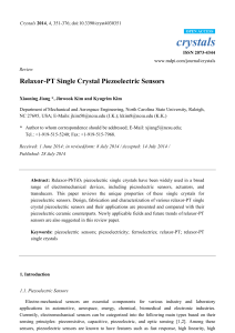 Relaxor-PT Single Crystal Piezoelectric Sensors Review