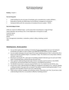 BIP 302 Marketing Management Week 1 Study Guide