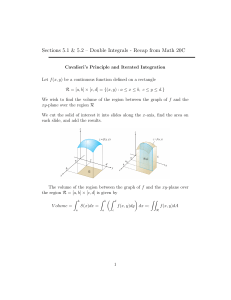 Double Integrals: Cavalieri's Principle and Iterated Integration