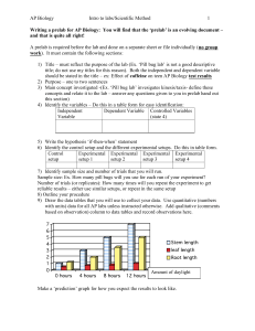 AP Biology Prelab Guide: Scientific Method
