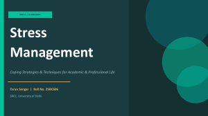 Stress Management: Coping Strategies for Academic & Professional Life
