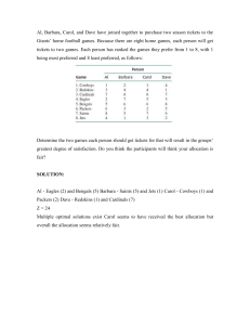 Ticket Allocation Optimization Problem