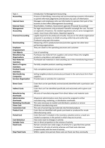 Management Accounting Terms & Definitions