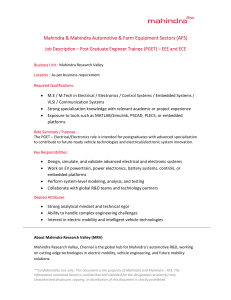Mahindra PGET Job Description EEE ECE
