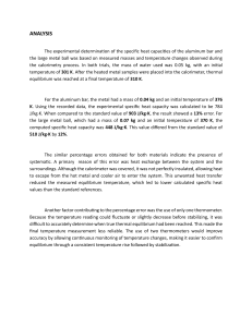 Specific Heat Capacity Lab Report: Analysis & Errors