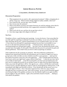 Greek Magical Papyri: Acquiring a Supernatural Assistant