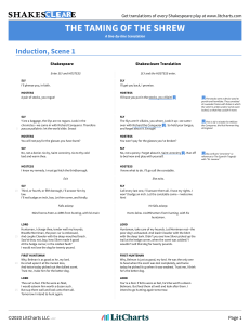 The Taming of the Shrew: Shakespeare Translation