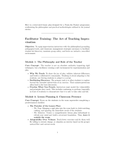 Facilitator Training: Teaching Improvisation Lesson Plan