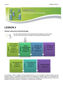 HRM2601 Lesson 2: Human Resources & Technology