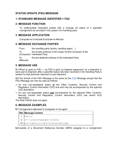 FSU Message Standard: Status Update for Cargo Handling