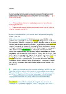 Pros and Cons of Wearing Uniforms: An Essay