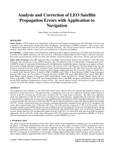 LEO Satellite Propagation Errors Analysis for Navigation