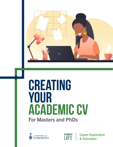 Creating Your Academic CV for Masters and PhDs