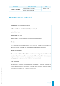 Dexway 1 Unit 1-2: Animal Keeper Job Ad & Application