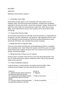 Marketing Tutorial: Porter's Five Forces in South Africa Aviation