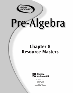 Glencoe Pre-Algebra Chapter 8 Resource Masters