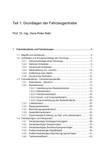 Grundlagen der Fahrzeugantriebe: Fahrwiderst&auml;nde und Fahrleistungen