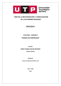 Calculo I - Actividad Semana 8 - Avance de Portafolio