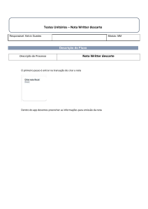 Guia de Processo: Nota Writter Descarte