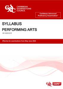 CAPE Performing Arts Syllabus CXC A28/U2/19