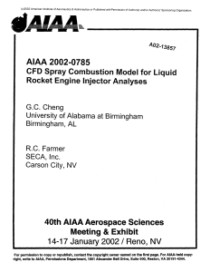 CFD Spray Combustion Model for Liquid Rocket Engine Injector Analyses