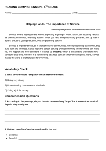 5th Grade Reading Comprehension: Importance of Service