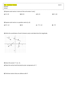 Cartesian Vectors Worksheet MCV4U